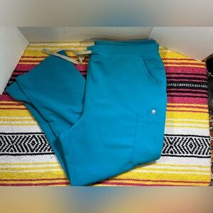Figs Teal Yola- Petite Scrub Pants XXL